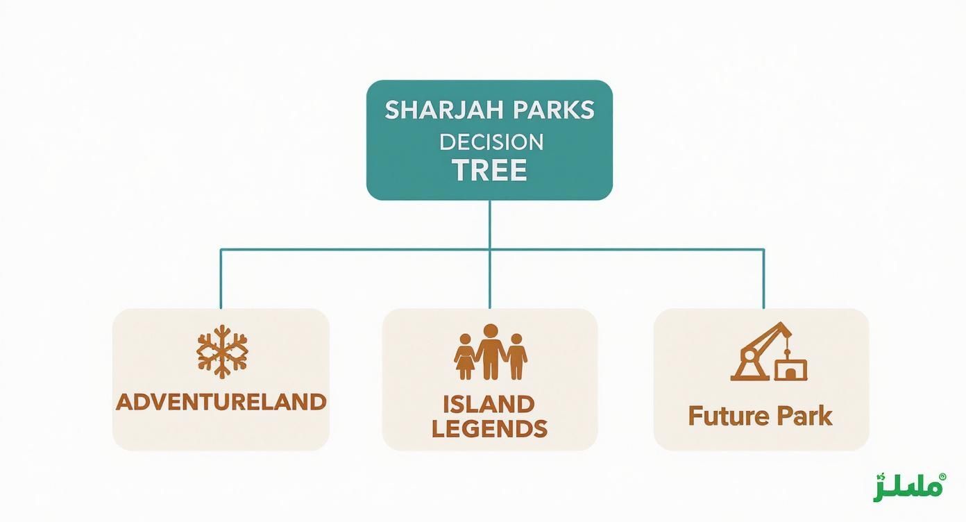 Infographic about amusement park in sharjah