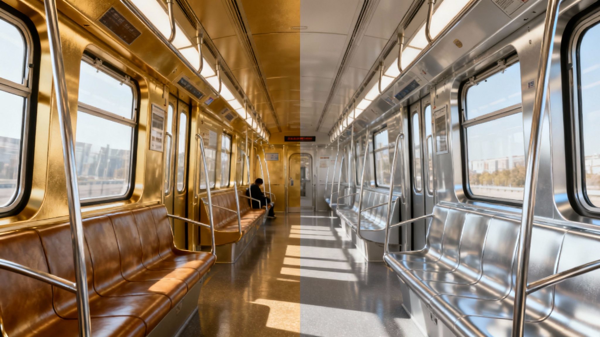 A view of the Dubai Metro interior, showing the clean and modern cabins.
