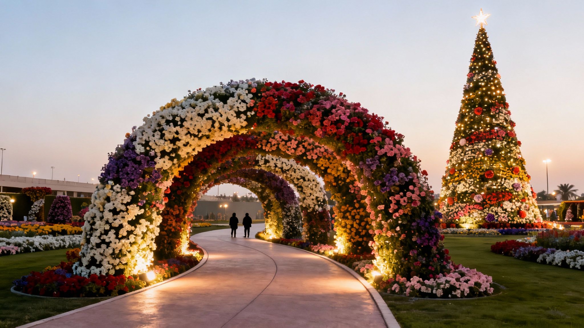 Dubai Miracle Garden and Holiday Light Display