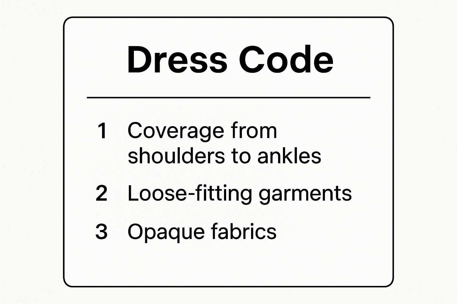 Infographic about abu dhabi mosque dress code
