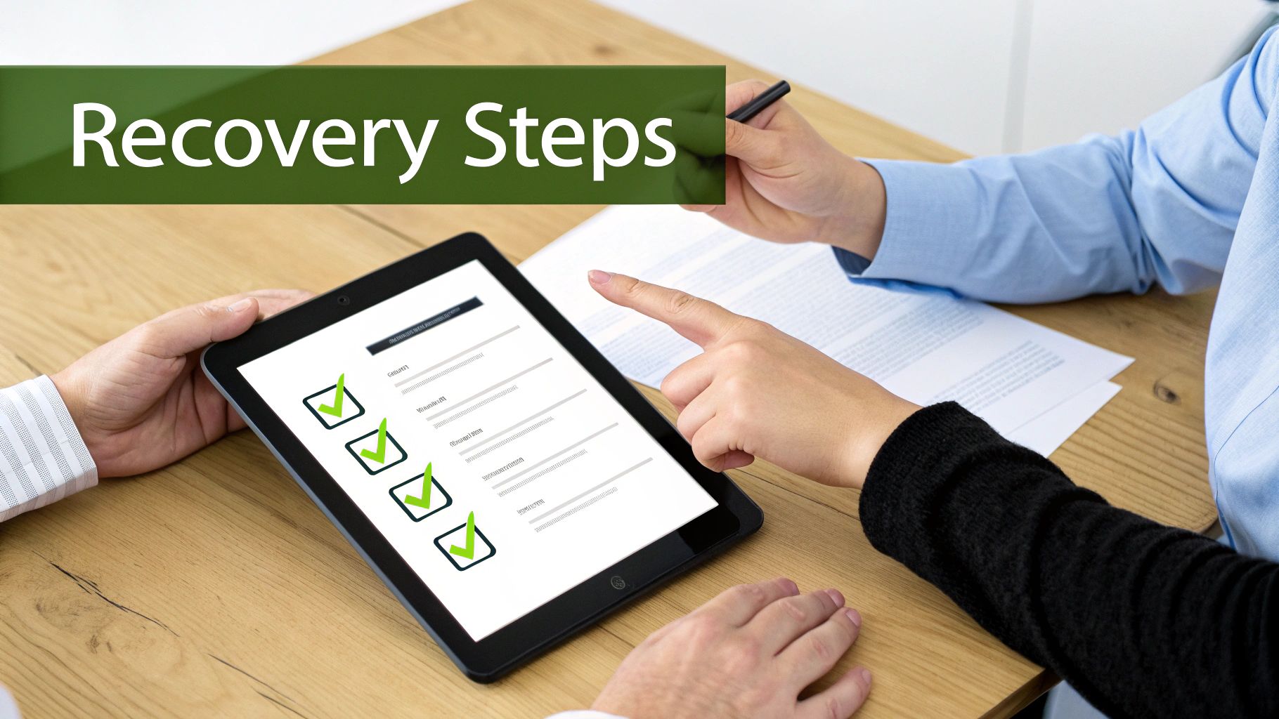 A flowchart showing the steps in a crypto wallet recovery process.