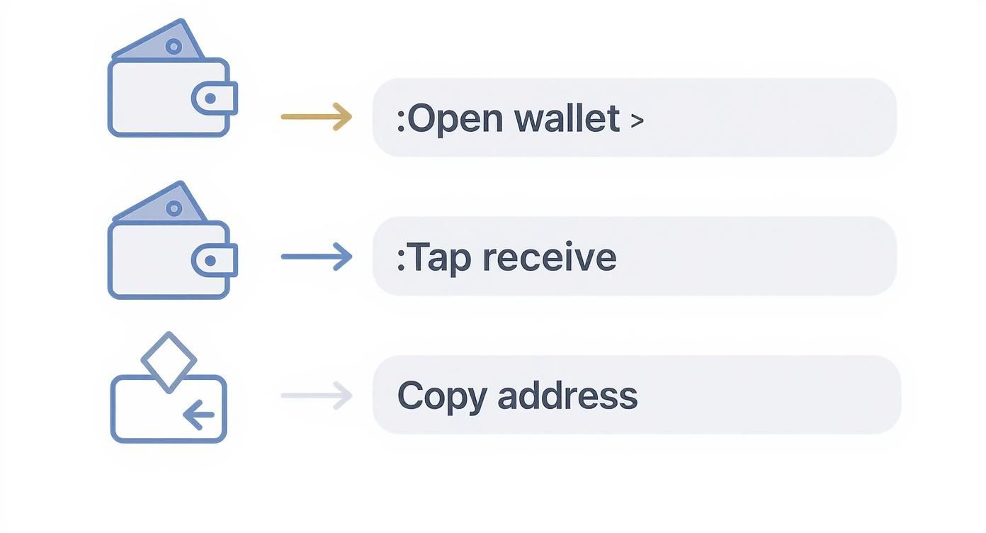 Infographic about how to find my wallet address