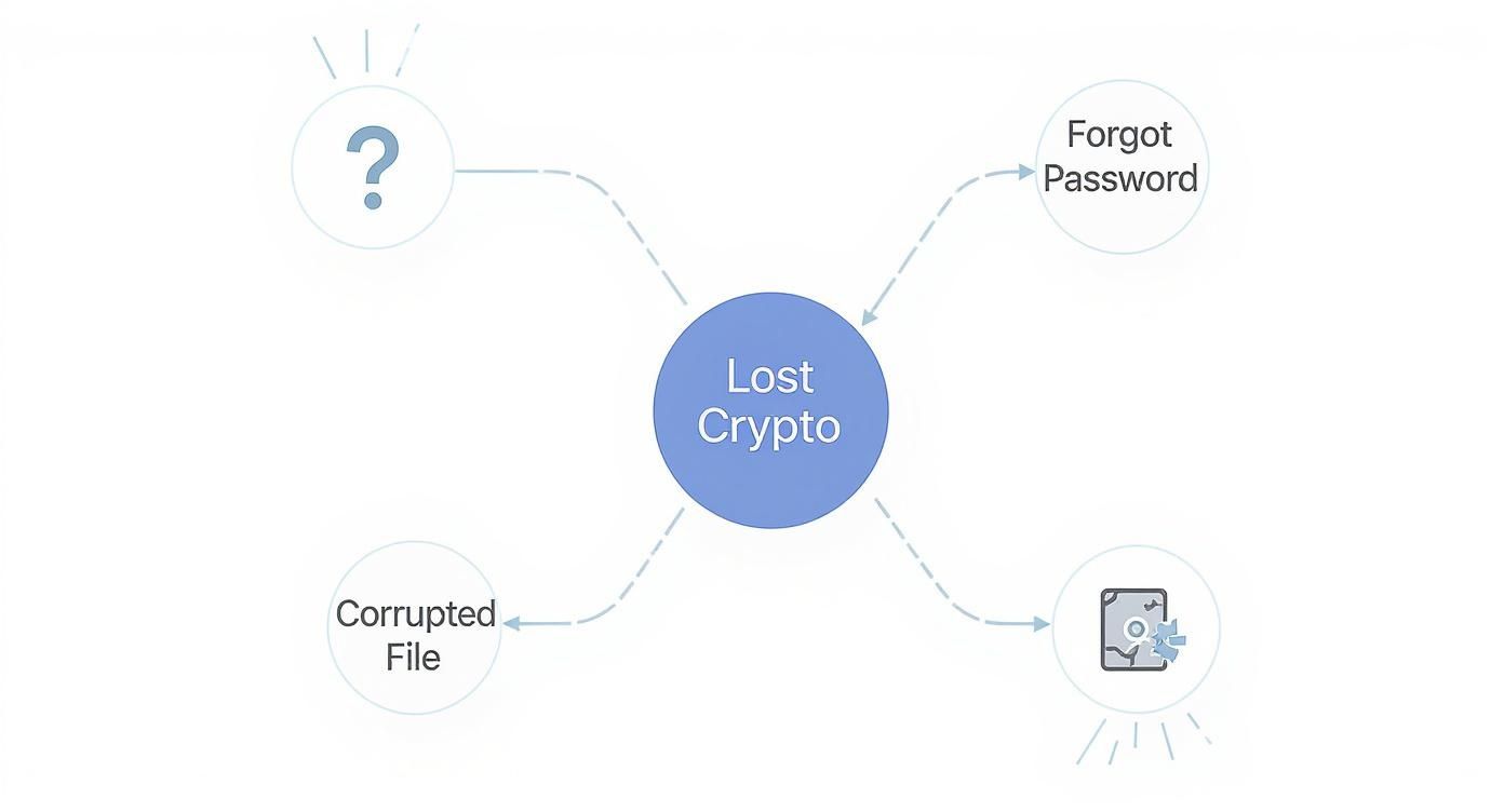 Infographic about crypto recovery software