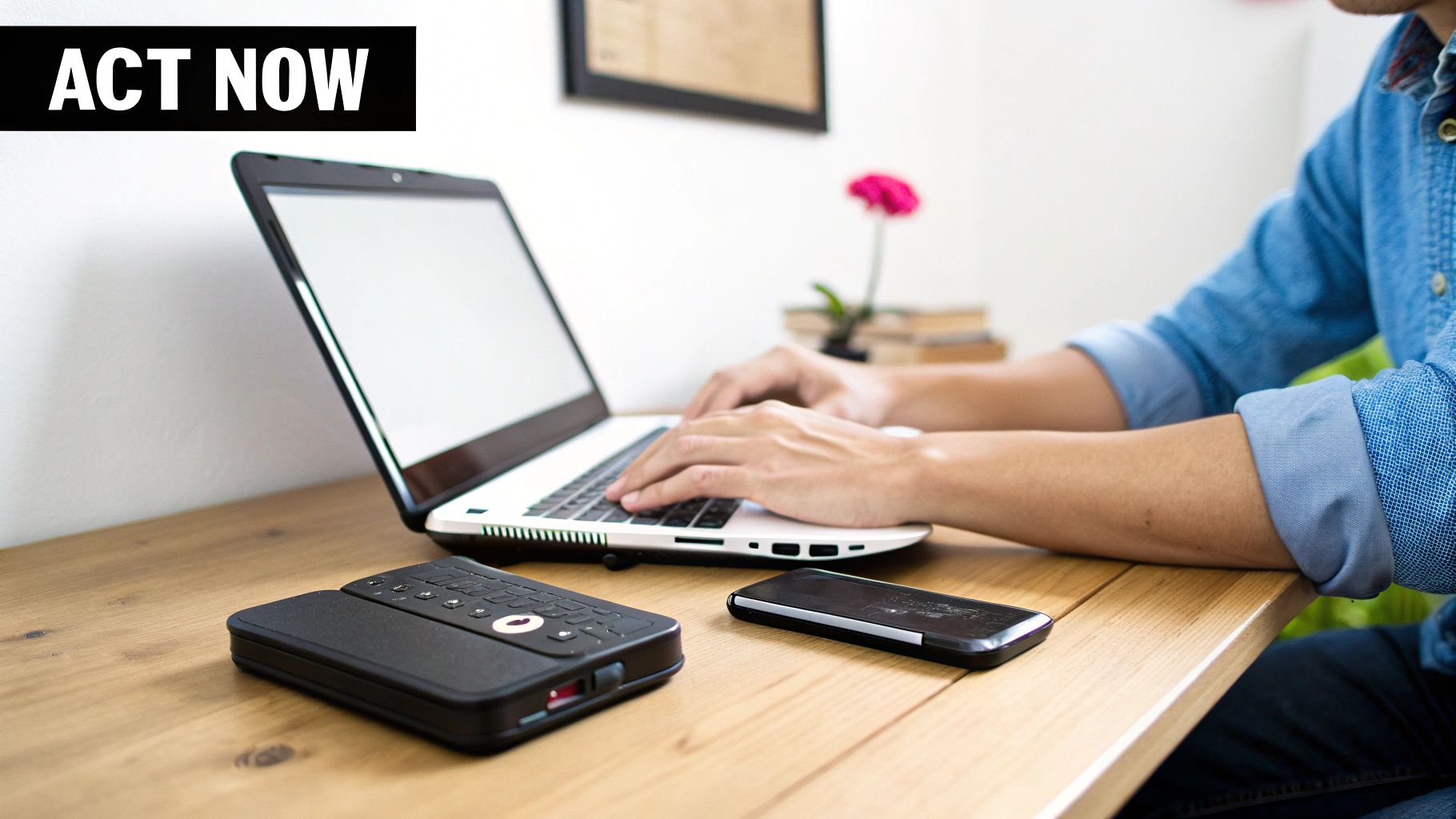 An individual looking stressed while reviewing transactions on a laptop, symbolizing the discovery of crypto theft.