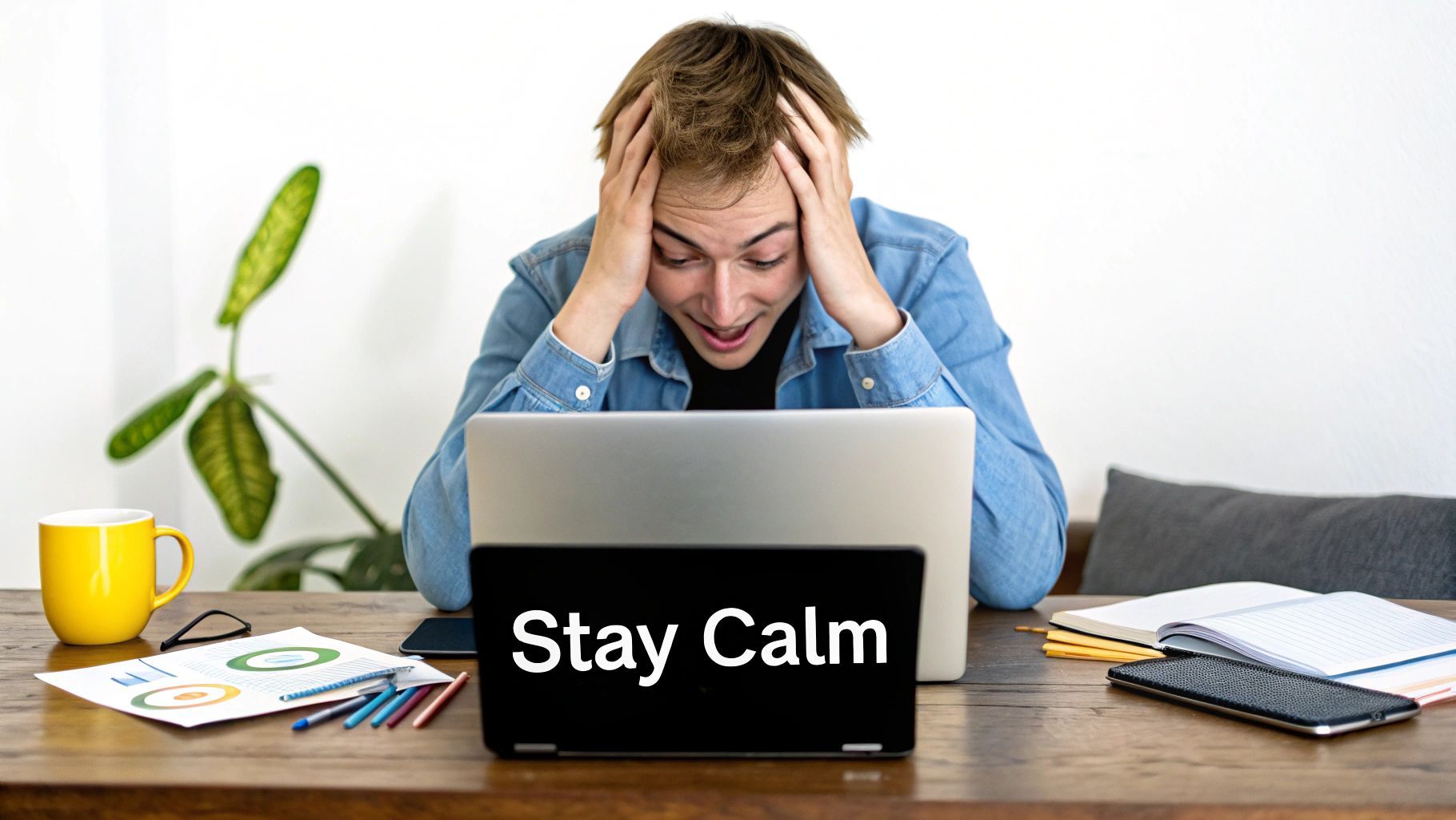 A person looking thoughtfully at a computer screen showing cryptocurrency data, representing the careful consideration needed after losing crypto access.