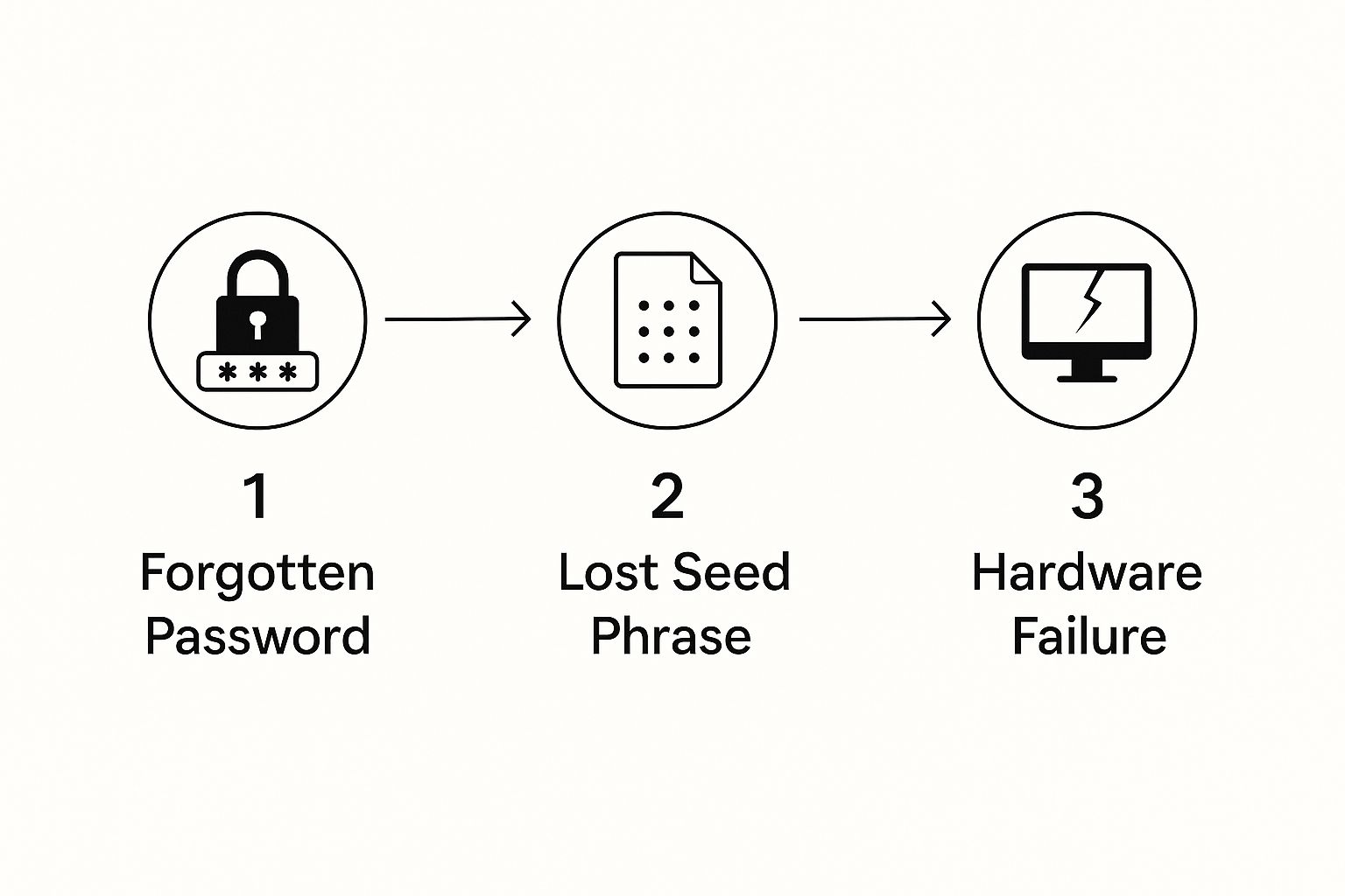 Infographic about lost cryptocurrency wallet
