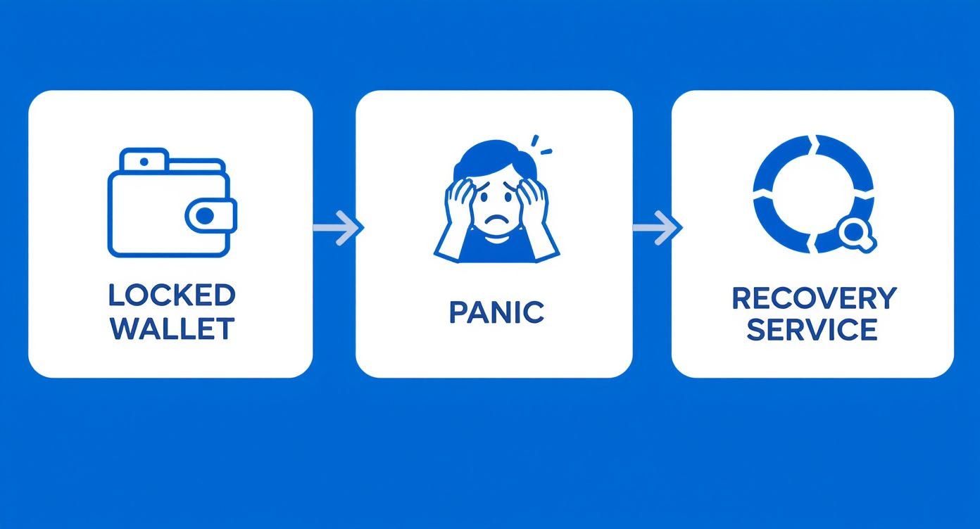 Infographic about crypto wallet recovery services