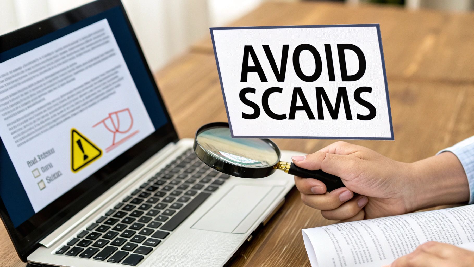 A shield icon representing security and protection against crypto scams.