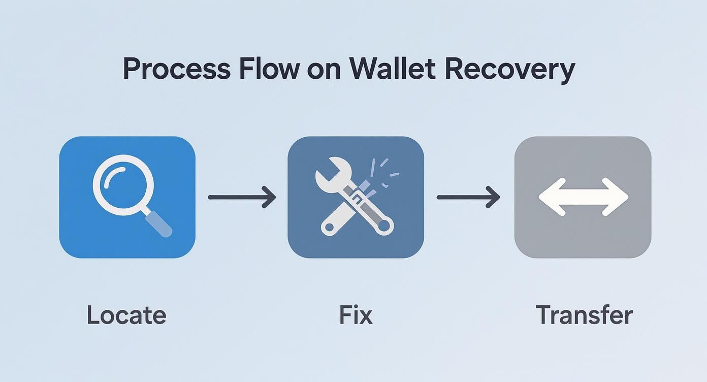 Infographic about recover lost cryptocurrency
