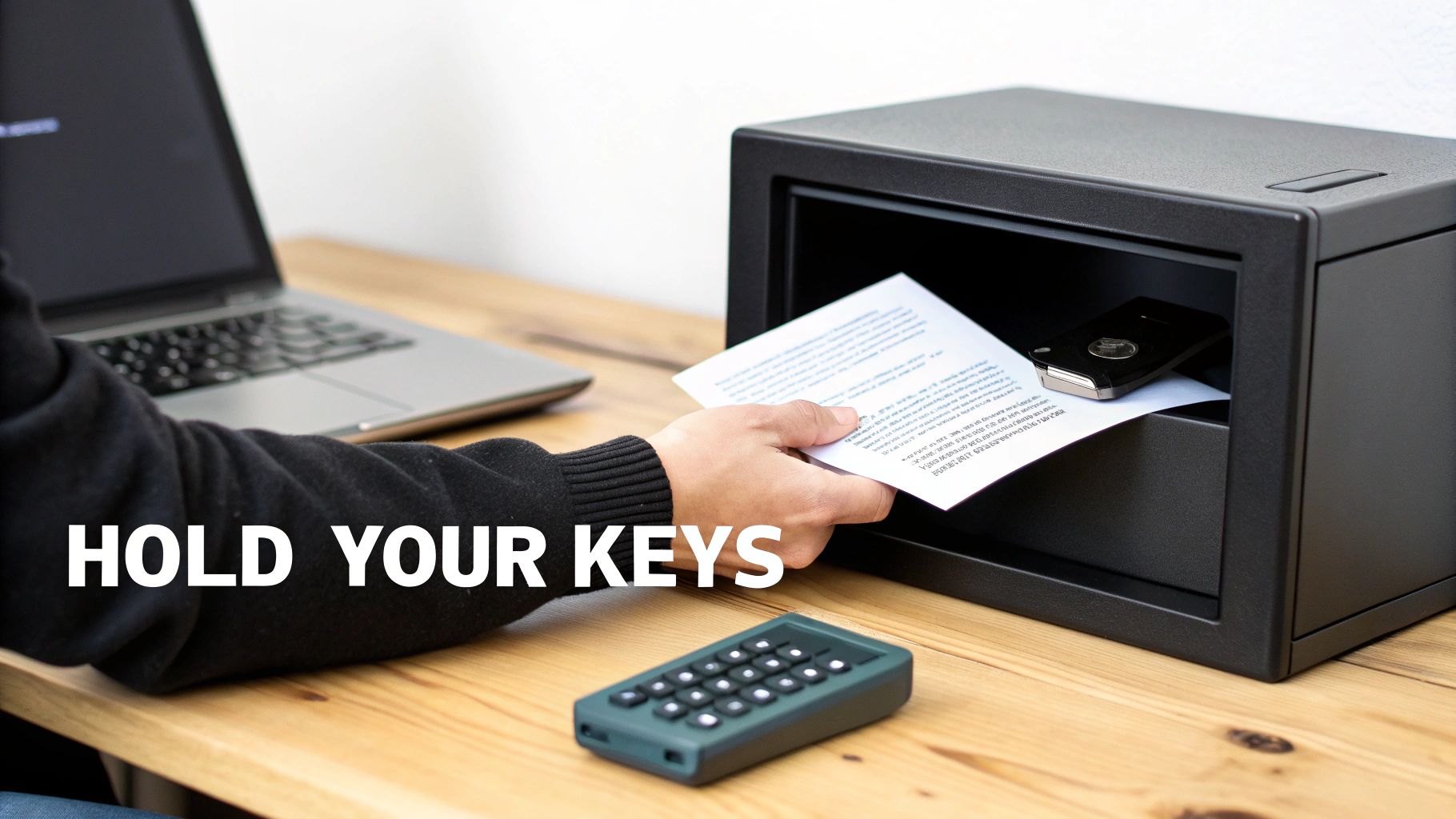 A digital key unlocking a crypto vault, illustrating self-sovereignty in non-custodial wallets.