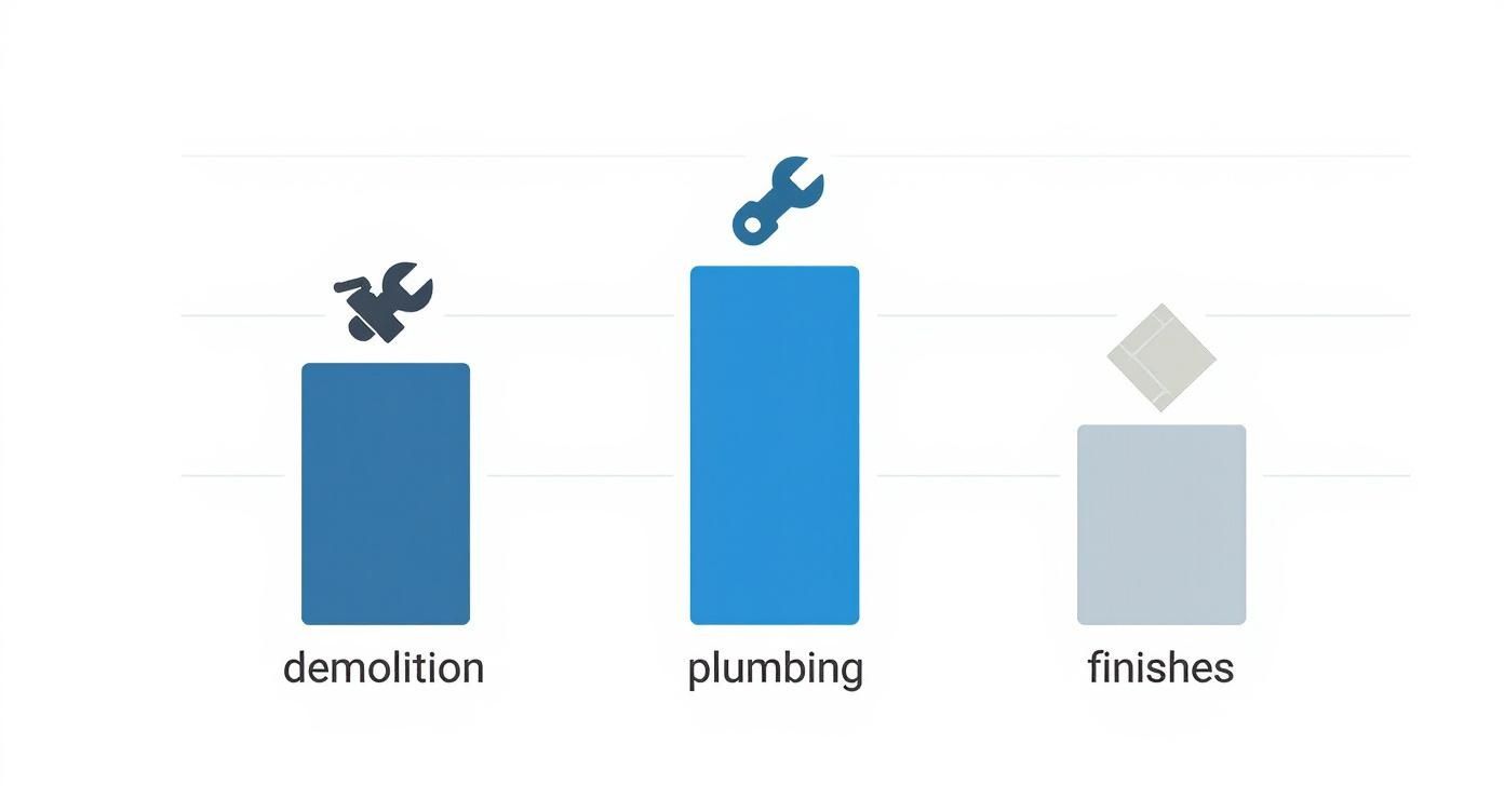 Infographic about tub to shower conversion cost