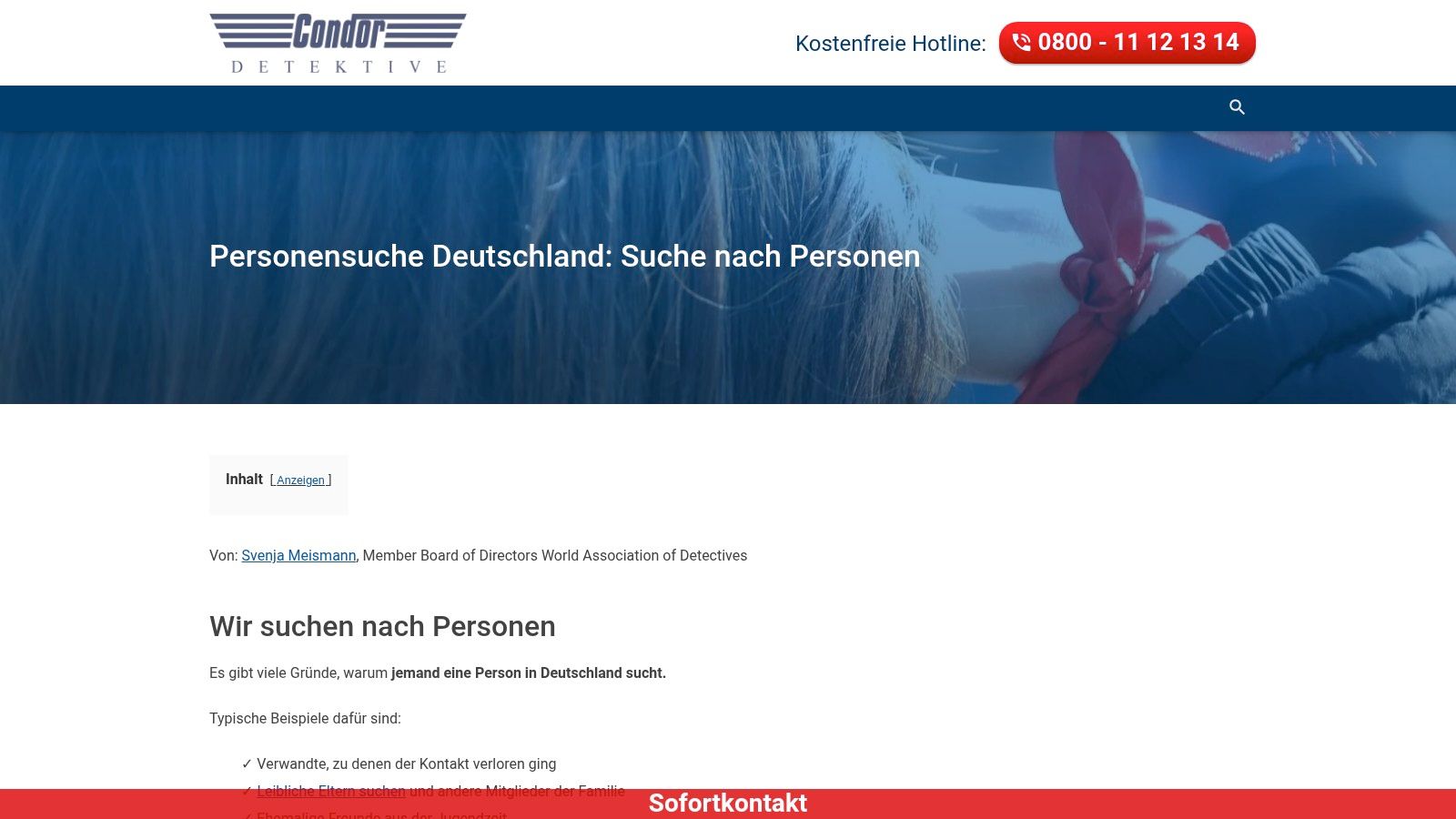 Detective Condor – Personensuche Deutschland