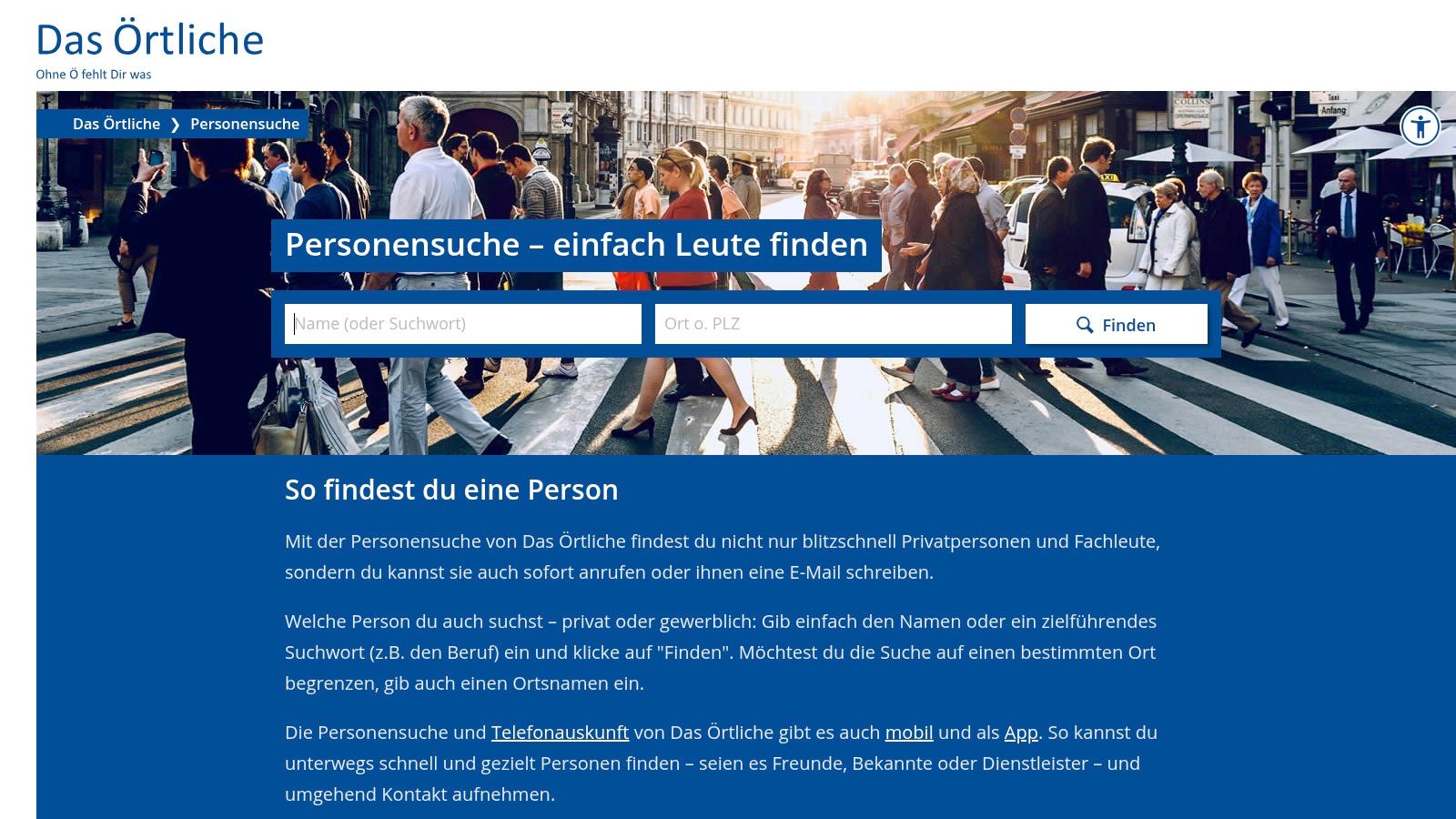 Das Örtliche – Personensuche
