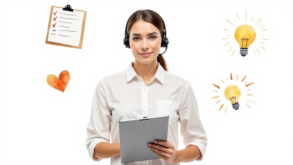 Sport facility manager standing with arms crossed in a modern sports venue