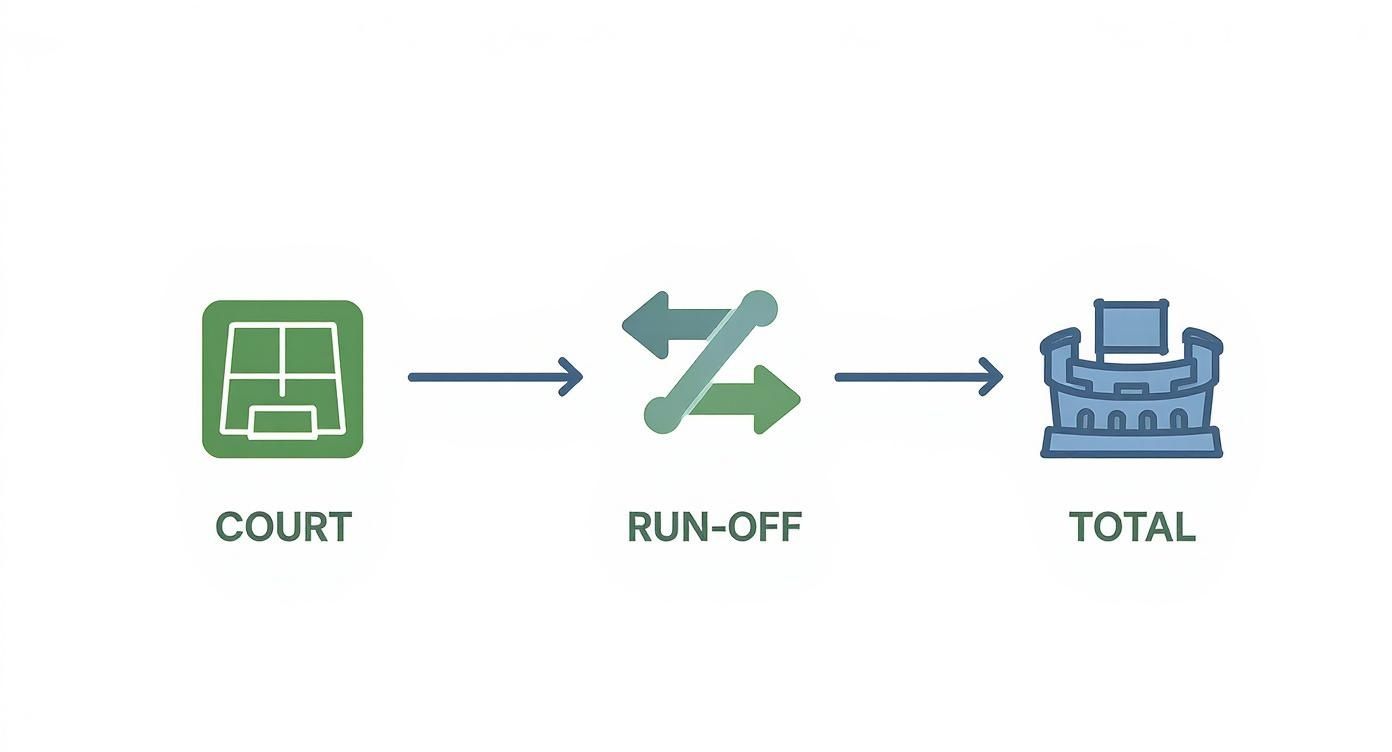 Infographic about tennis courts layouts