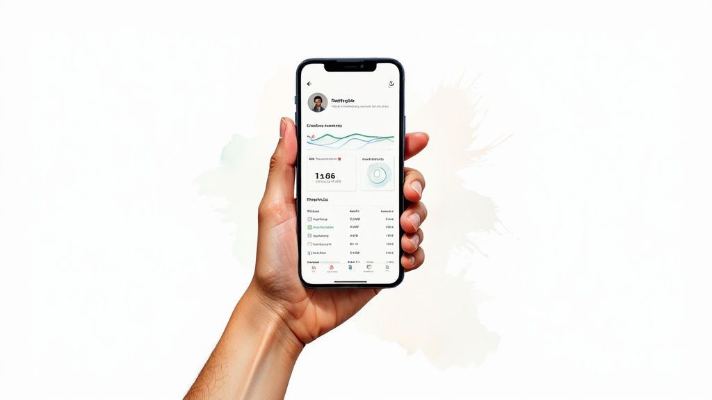 A person using a mobile app to book a class