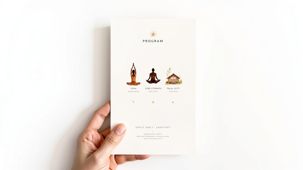 A yoga instructor adjusting a student's posture in a bright, welcoming studio.