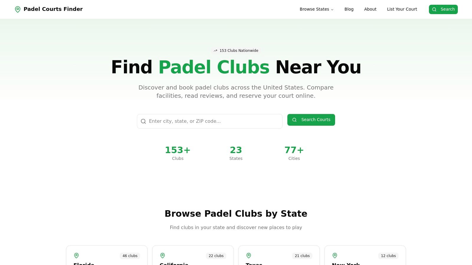 Padel Courts Finder