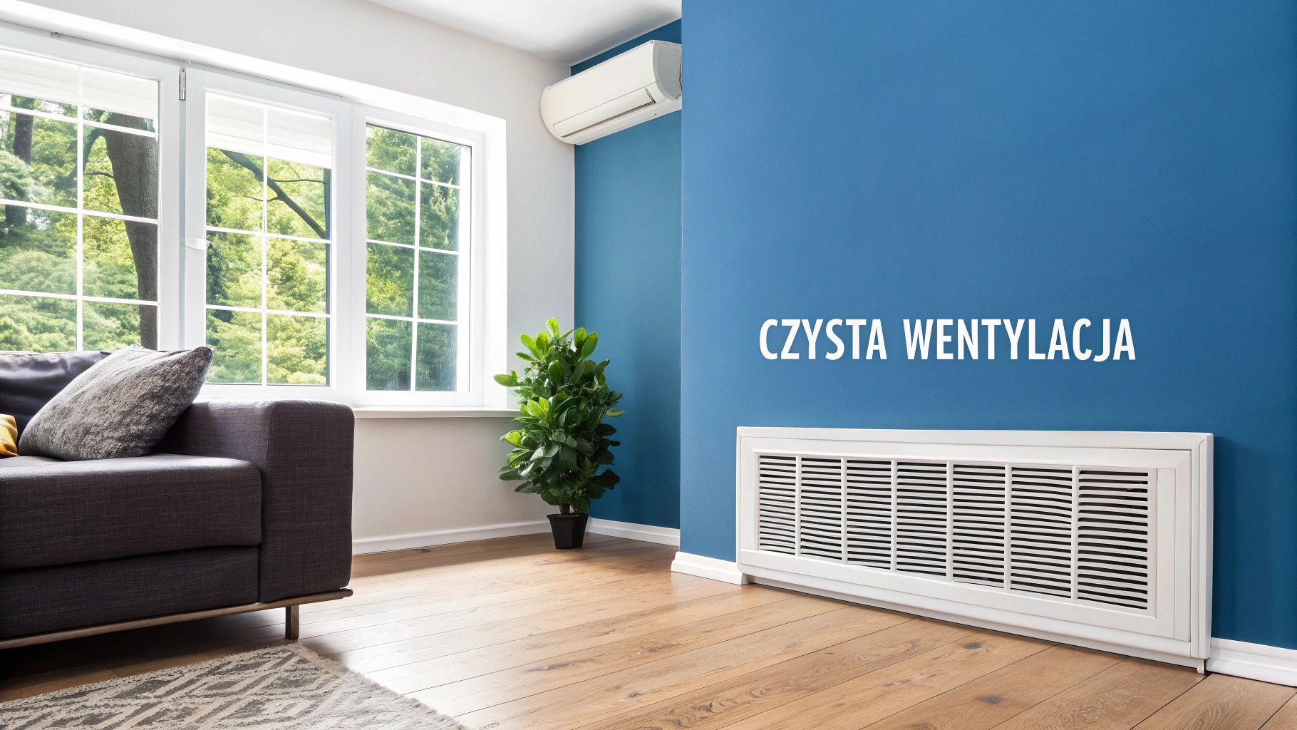 Czysty kanał wentylacyjny po profesjonalnym czyszczeniu