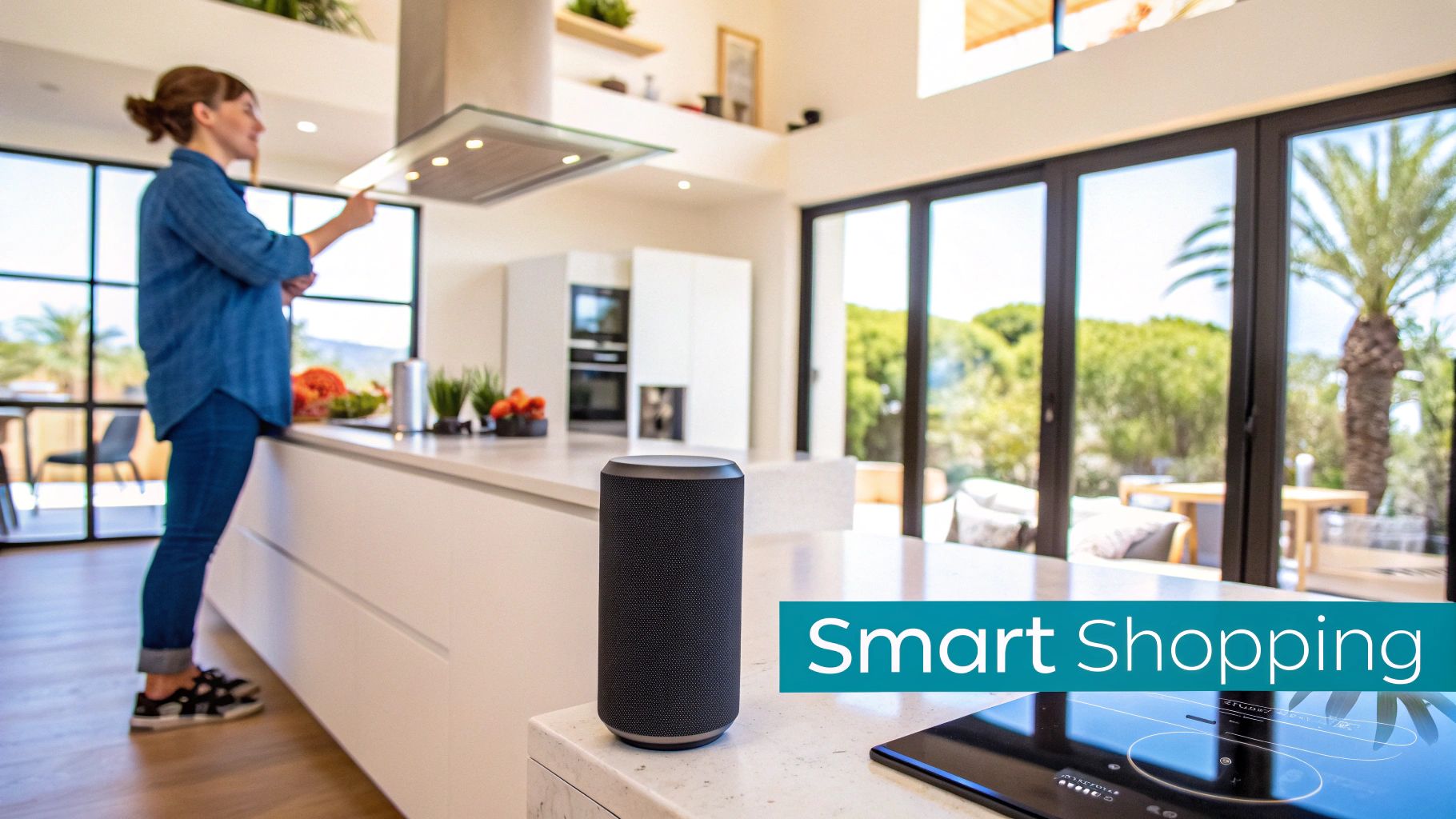A person using their smartphone to check a shopping list while in a grocery store.