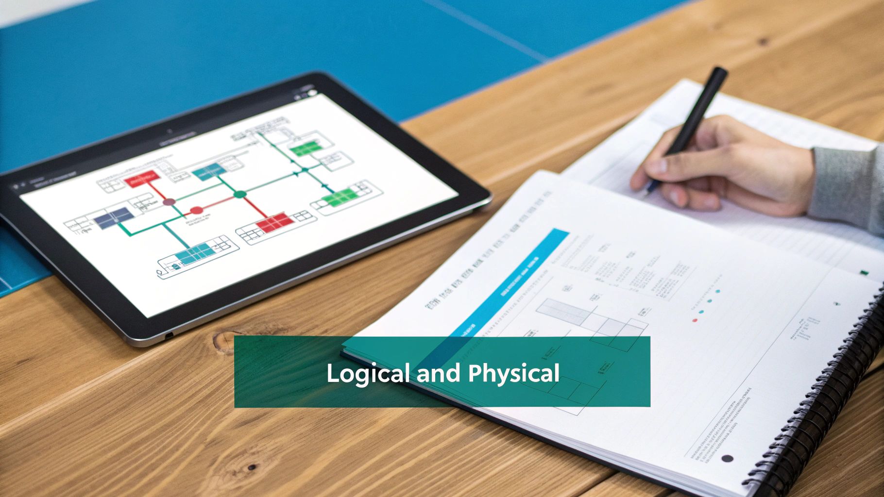 A detailed network diagram showing logical and physical connections.