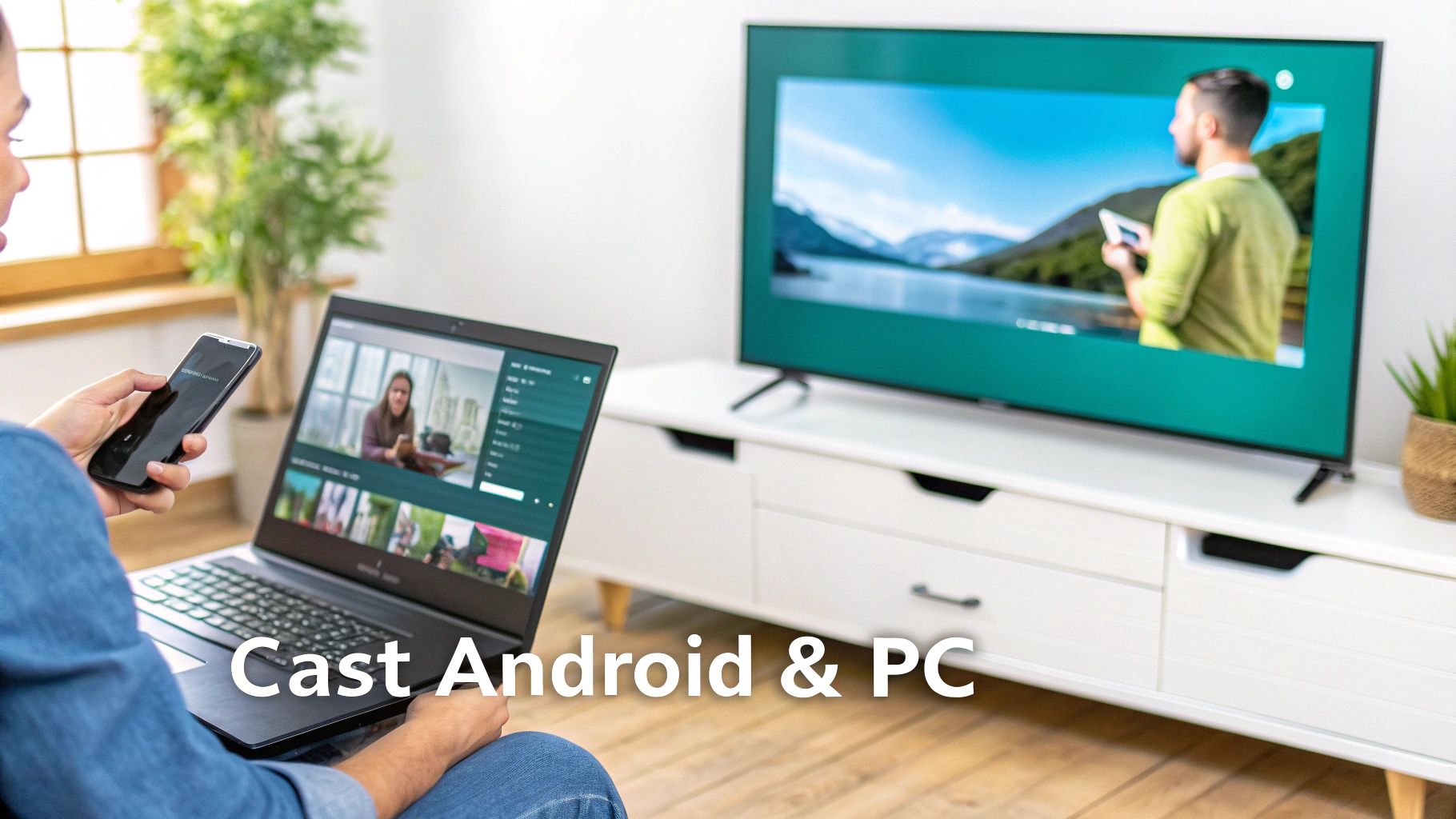 An iPhone mirroring its screen to a TV via a Fire Stick.