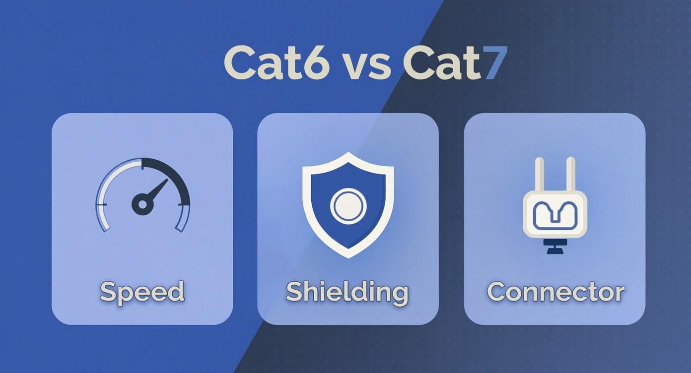 Infographic about cat6 vs cat7 ethernet cable