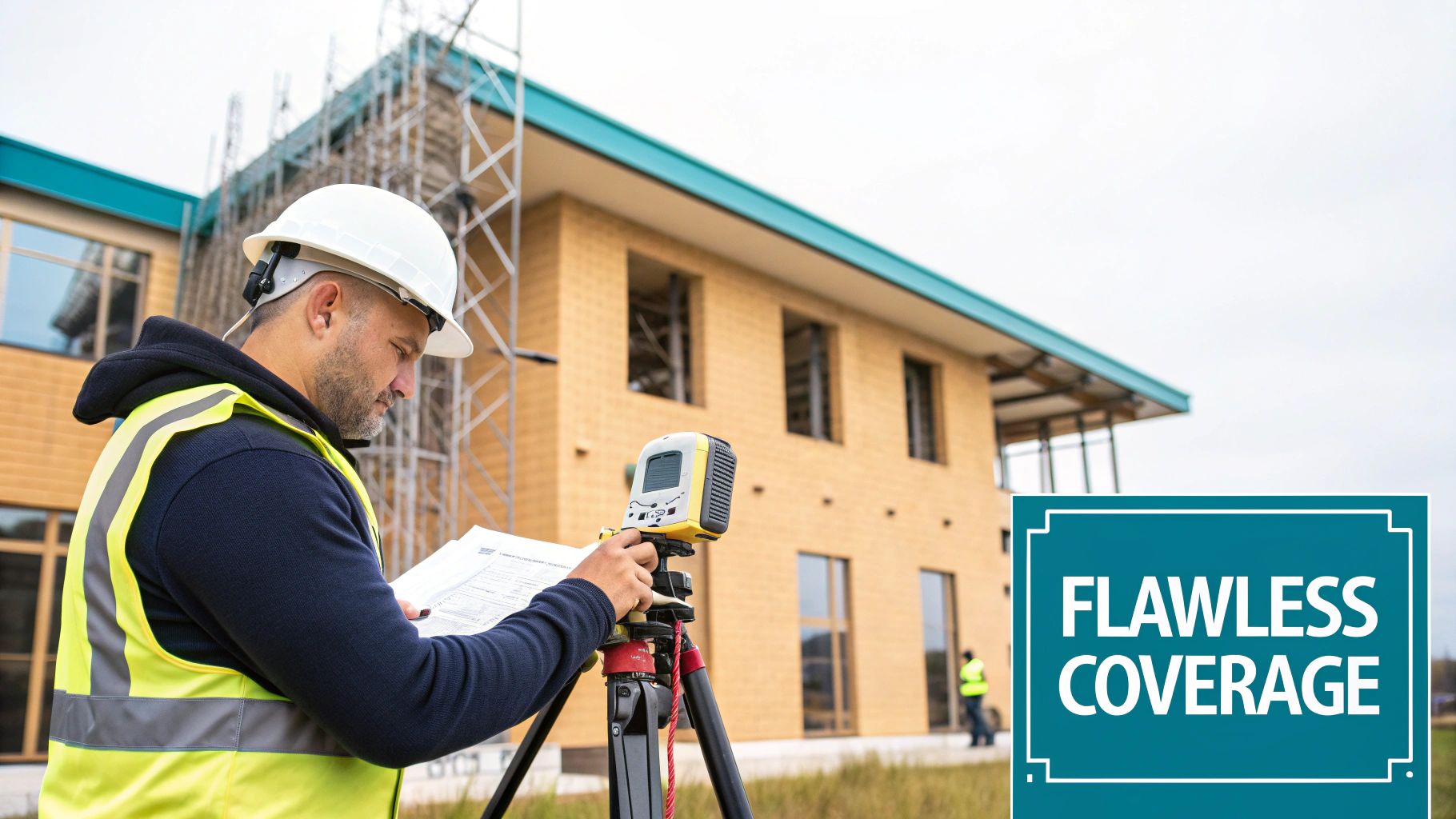 Engineer conducting a site survey for a business WiFi solution