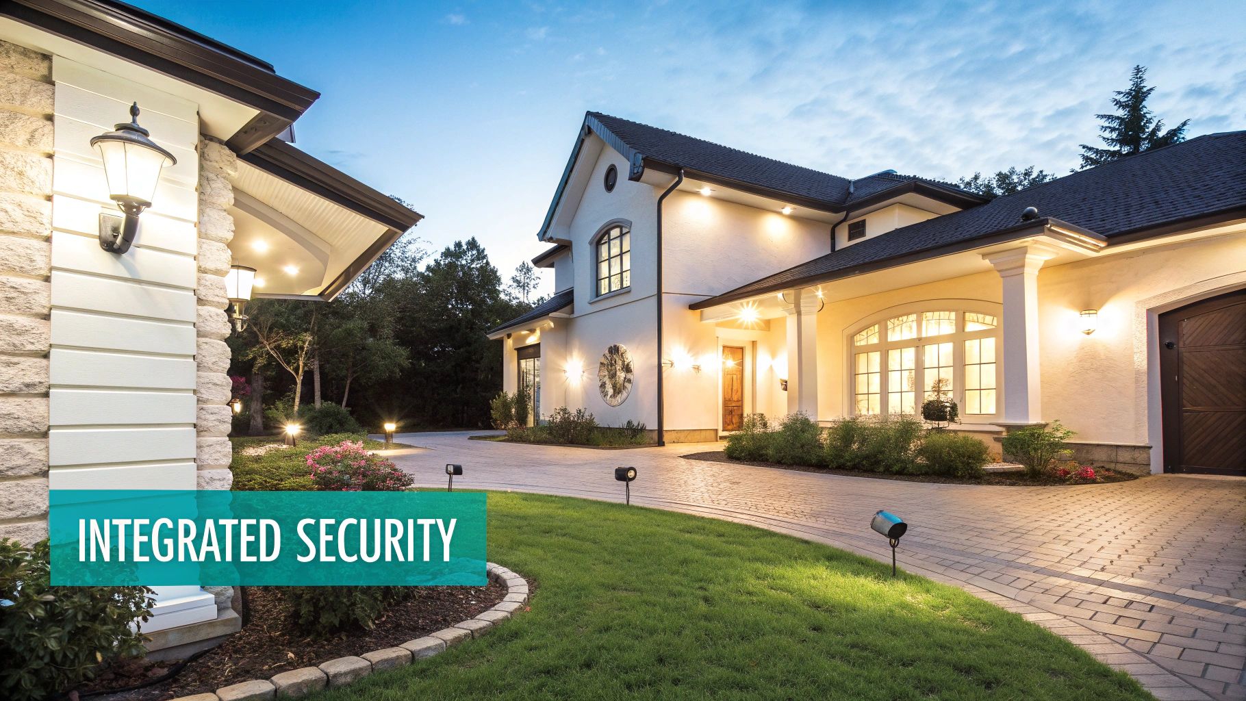 CCTV cameras installed on the exterior of a modern luxury home