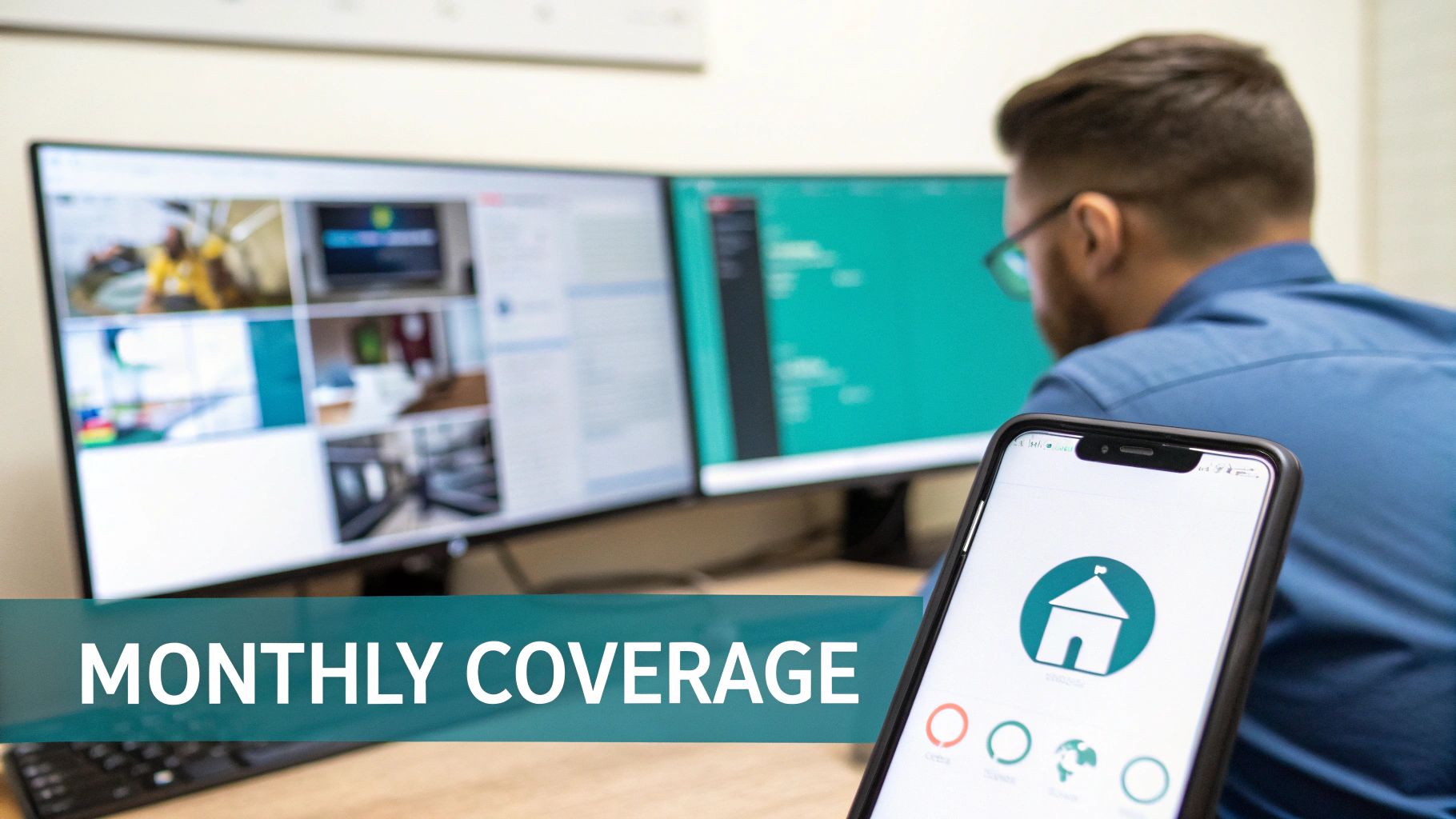 A person using the Verisure mobile app on their smartphone to monitor their home security system.