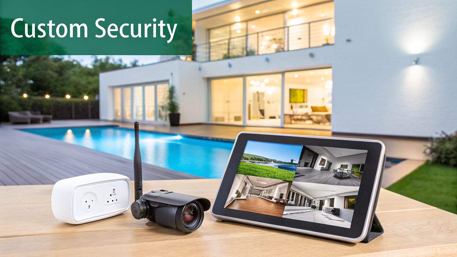 A professional security consultant from MTL Smart Solutions discussing plans with a client inside a modern, high-end home.