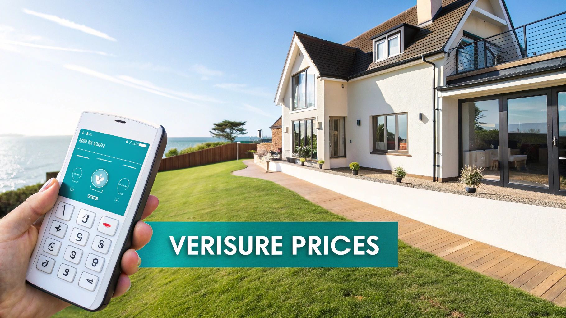 An engineer professionally installing a security camera on a modern building wall