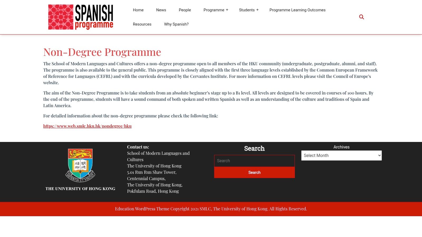 HKU School of Modern Languages and Cultures (SMLC) — Non-credit Spanish program