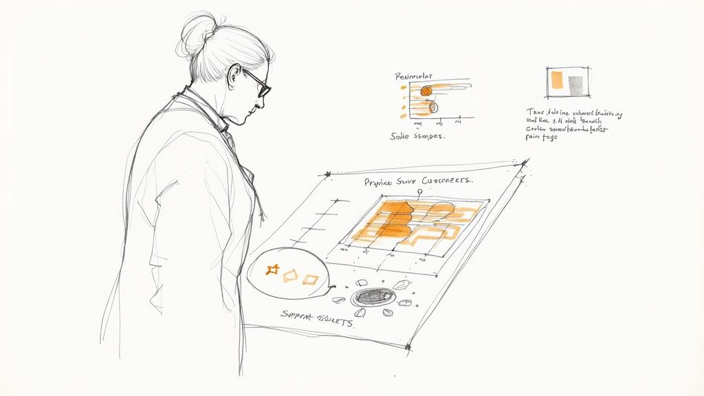 A group of diverse individuals collaborating around a table, representing audience insights.