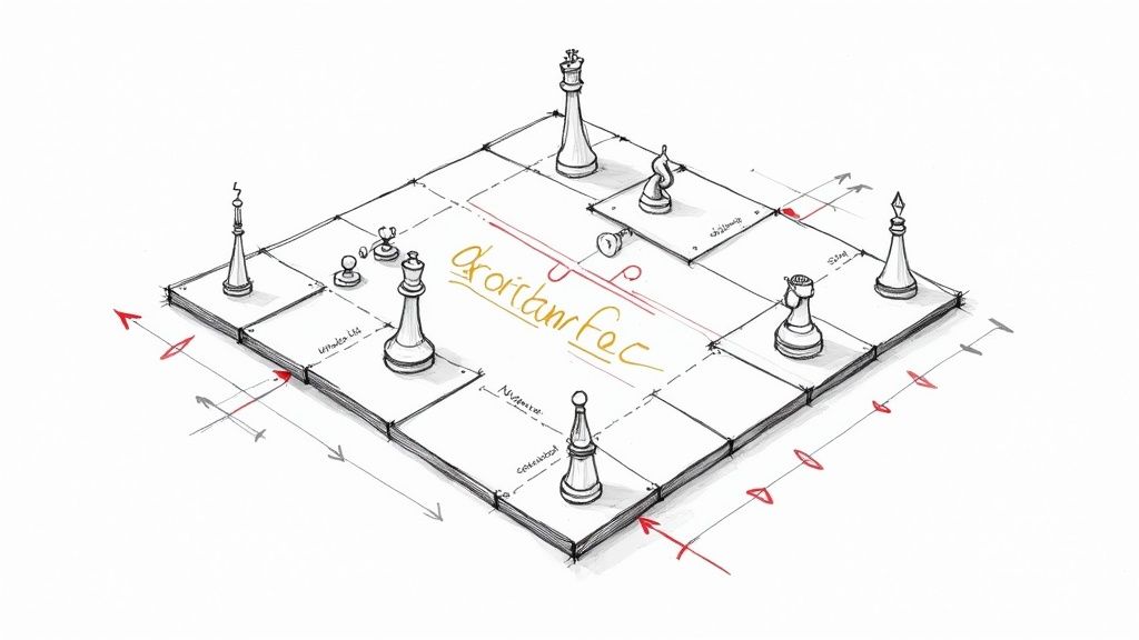 Two chess pieces on a chessboard, representing strategy and avoiding mistakes.