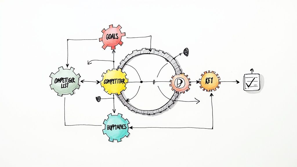 A blueprint or architectural plan being drawn, symbolizing the structured approach to building a price monitoring system.