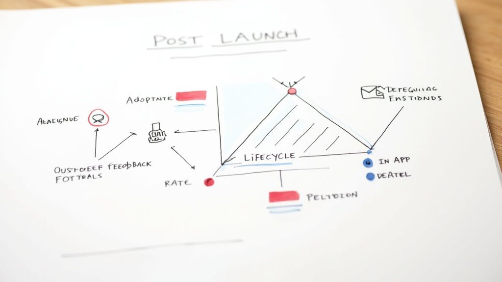 A graph showing upward trending growth with various marketing icons surrounding it.