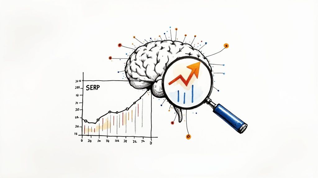 An abstract image showing network connections and data points, symbolizing AI processing information.