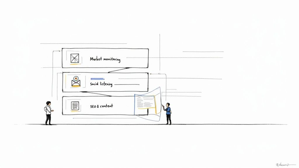 Professionals analyzing data on a screen