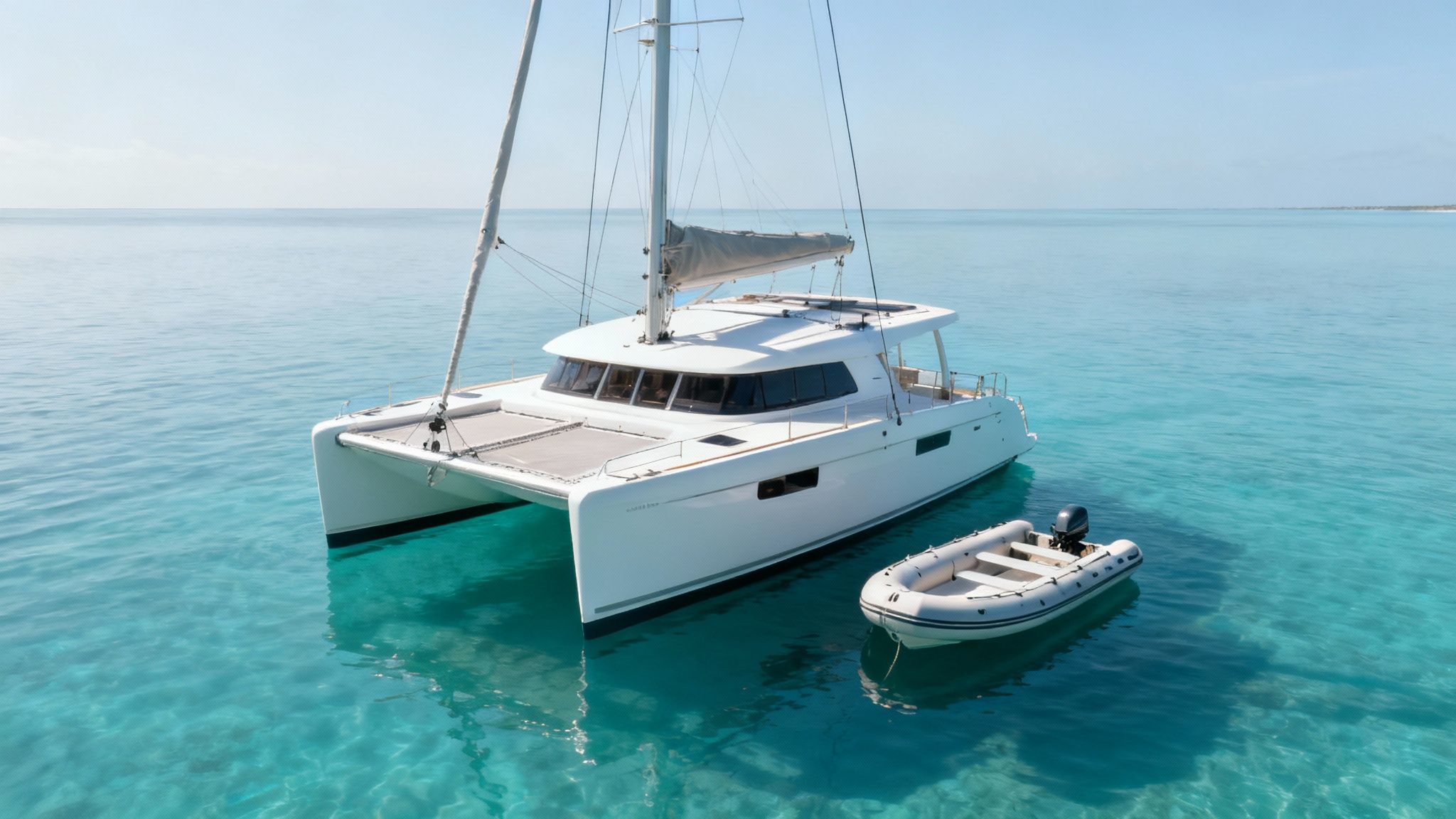 A tour boat anchored in the clear blue waters of Kealakekua Bay during a Captain Cook snorkel tour.