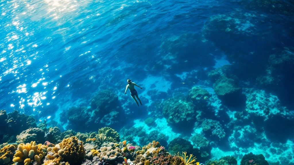 Vibrant coral and fish in Kealakekua Bay