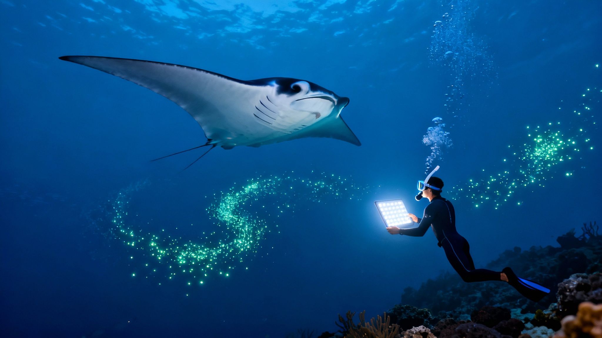 Explore manta ray kona: Night Snorkel in Kona