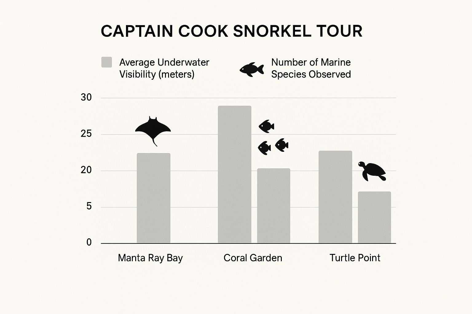 Infographic about captain cook snorkel tour