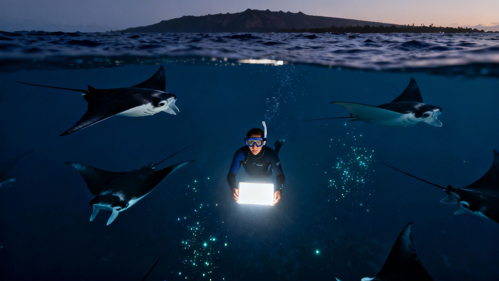Swim with manta rays hawaii: Kona Night Snorkel Guide to Unforgettable Wildlife