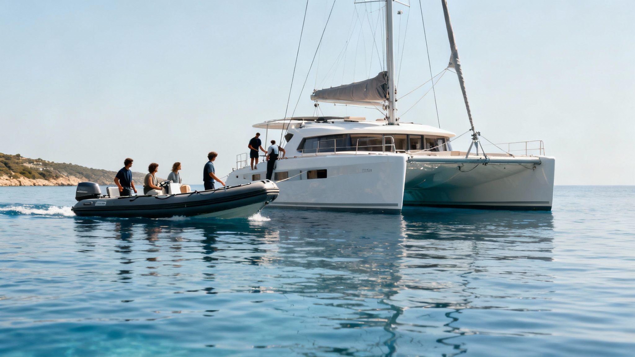 A group of snorkelers enjoying the clear blue waters near the Captain Cook monument.