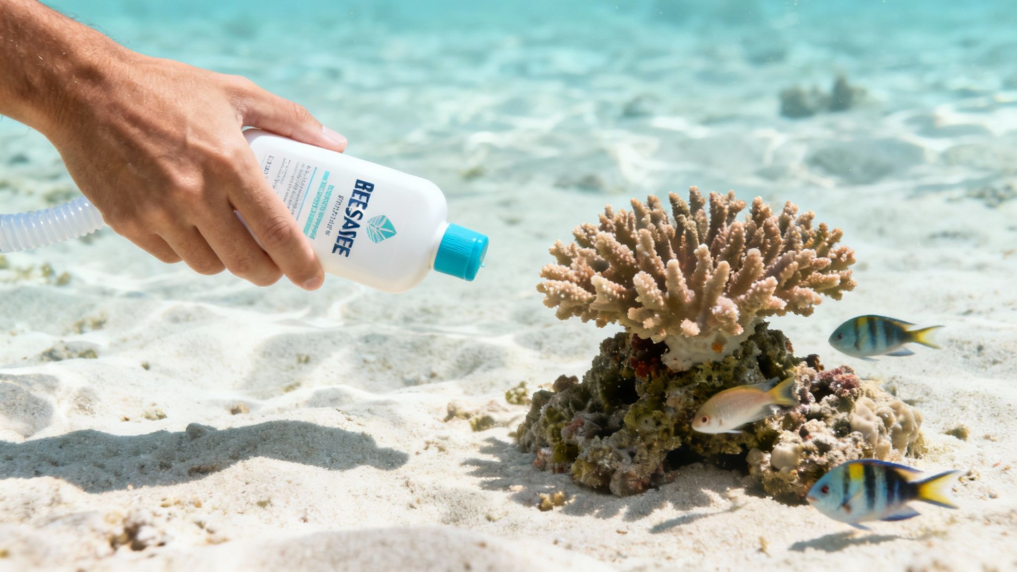 A Hawaiian Green Sea Turtle (Honu) swims gracefully over a coral reef in Kealakekua Bay.