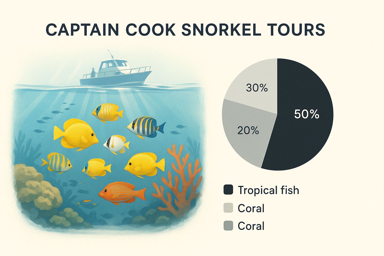 Infographic about captain cook snorkel tour