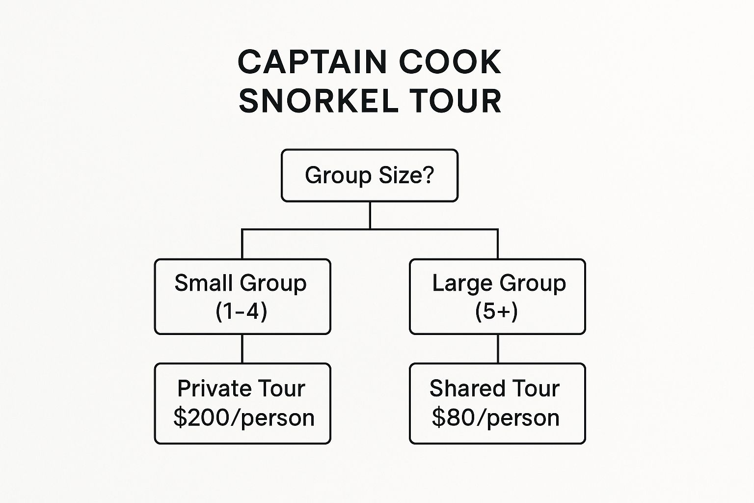 Infographic about captain cook snorkel tour