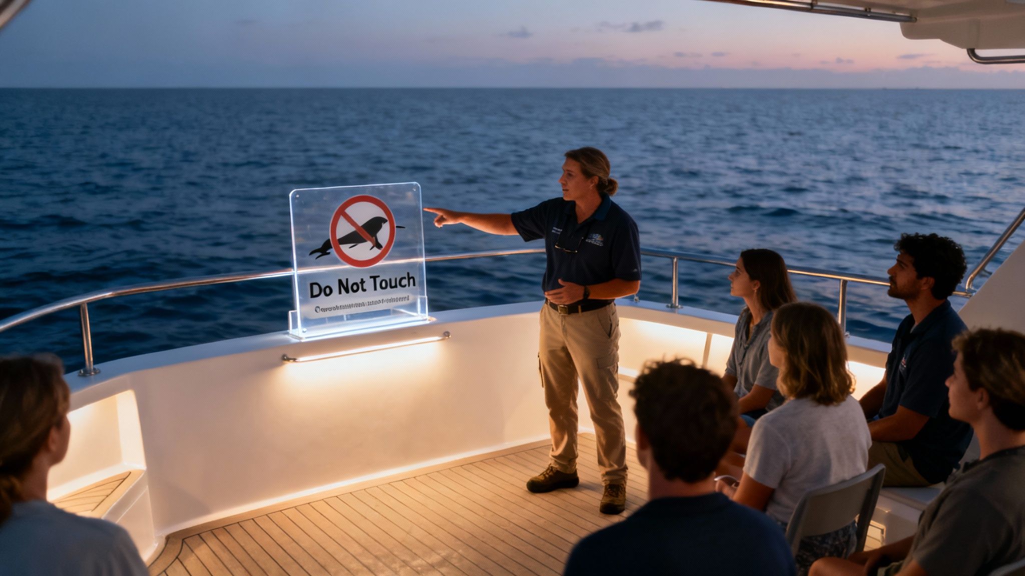 A group of snorkelers holding onto a light board, watching manta rays below