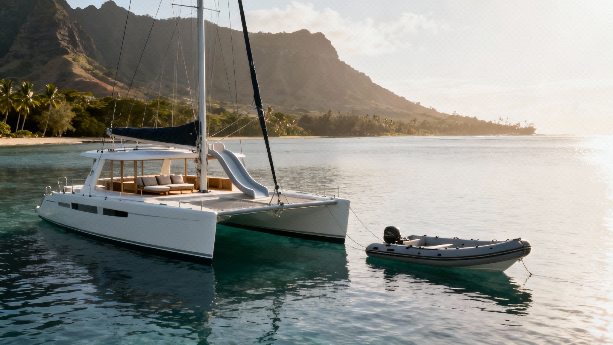 People on a boat tour preparing to snorkel in Kealakekua Bay.